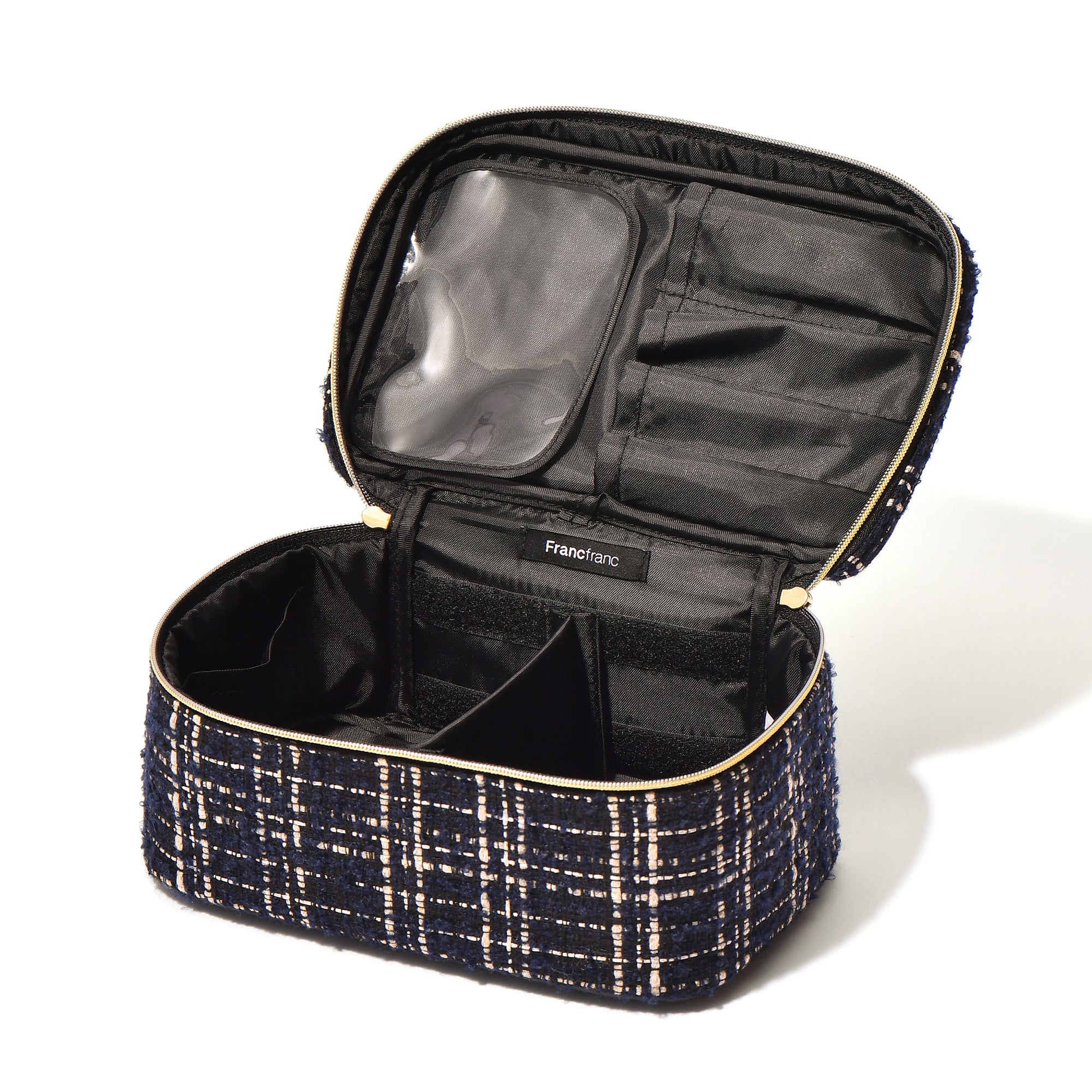 TWEED VANITY POUCH SMALL BLACK