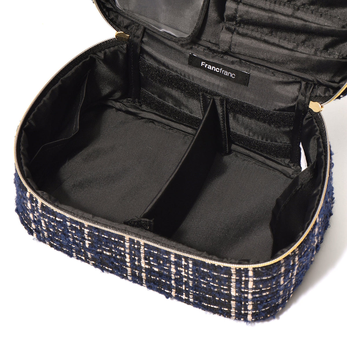 TWEED VANITY POUCH SMALL BLACK