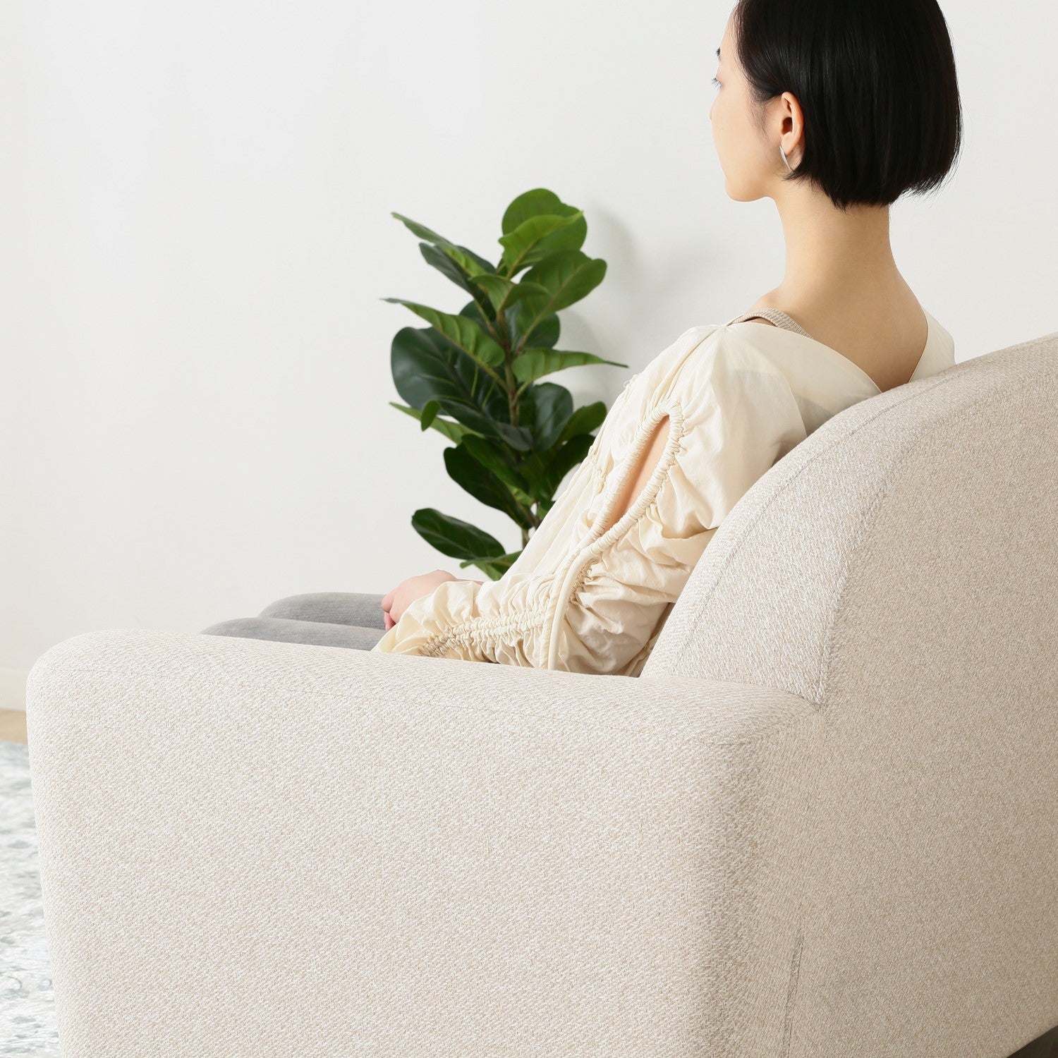 NUVOLA SOFA 2 2 SEAT IVORY (W1500×D800×H770)