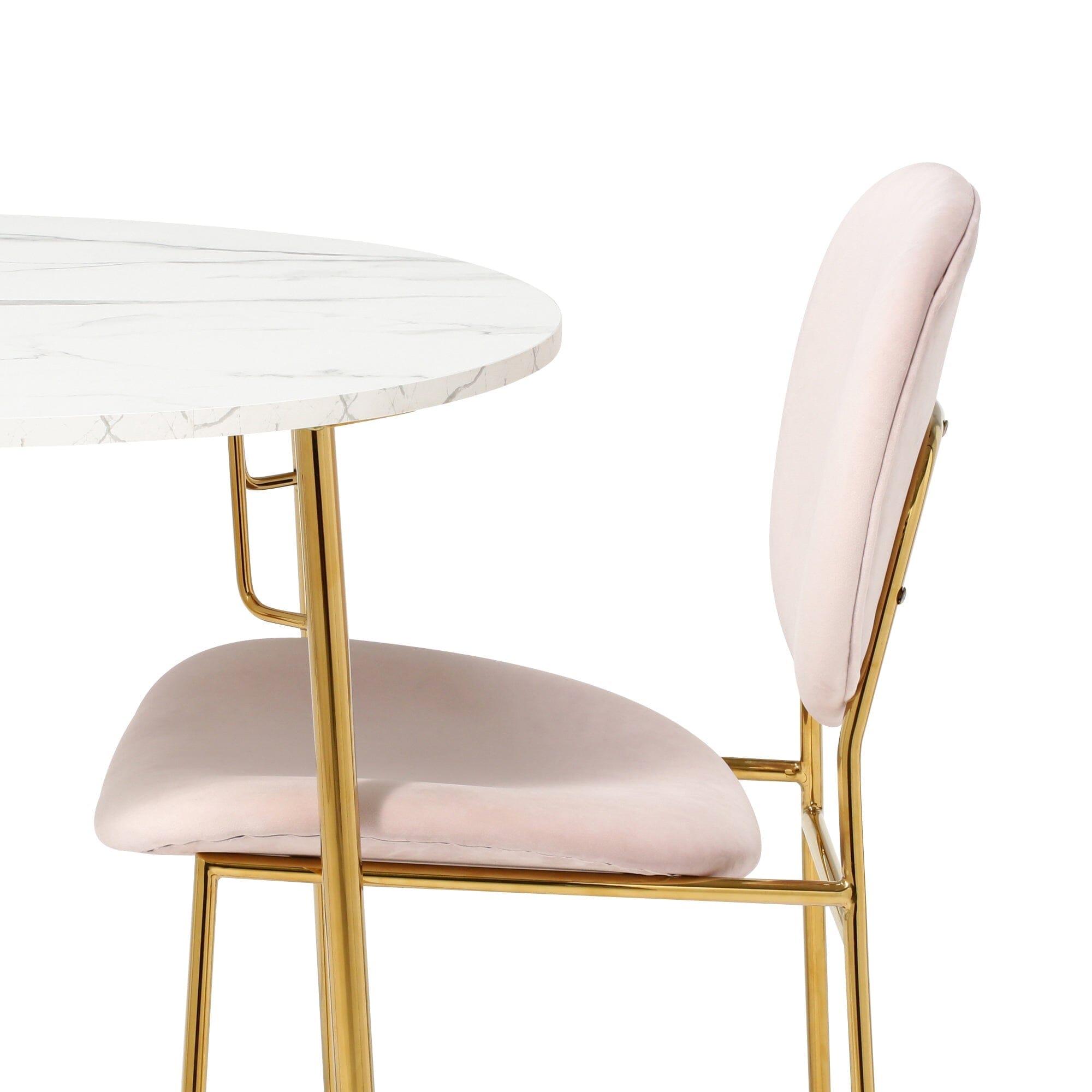 BELLE DINING TABLE ROUND MARBLE x GOLD (W800×D800×H730)