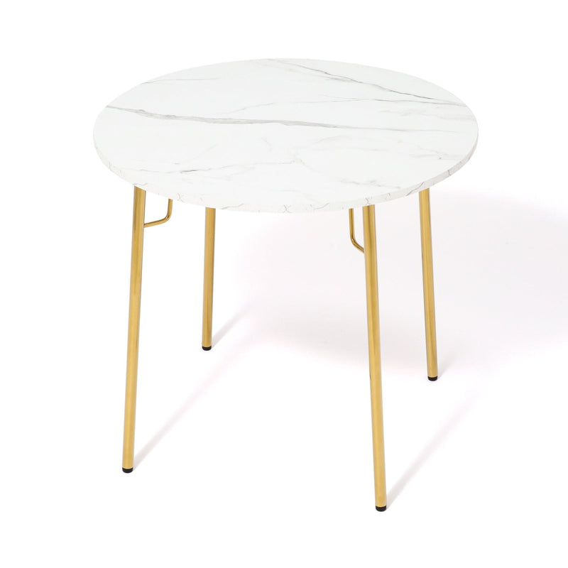 BELLE DINING TABLE ROUND MARBLE x GOLD (W800×D800×H730)