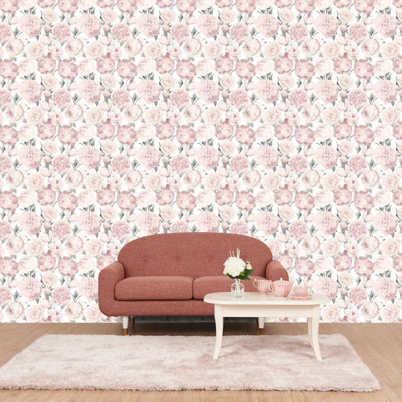 REMOVABLE WALL PAPER PEONY PINK
